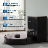 Olsen & Smith Intelligenter Saug- & Wischroboter – 6500Pa Saugleistung, Laser-Navigation, Automatische Entleerung, Selbstladestation, App- & Sprachsteuerung – Perfekt für Tierhaare, Hartböden & Teppiche