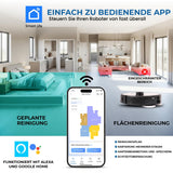 Olsen & Smith Intelligenter Saug- & Wischroboter – 6500Pa Saugleistung, Laser-Navigation, Automatische Entleerung, Selbstladestation, App- & Sprachsteuerung – Perfekt für Tierhaare, Hartböden & Teppiche