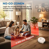Olsen & Smith Saug- und Wischroboter 10000Pa – Selbstreinigend mit automatischer Entleerung & Wasserauffüllung, Laser-Navigation, KI-Hinderniserkennung, App & Alexa Steuerung, 2,5L Basisstation