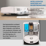 Olsen & Smith Saug- und Wischroboter 10000Pa – Selbstreinigend mit automatischer Entleerung & Wasserauffüllung, Laser-Navigation, KI-Hinderniserkennung, App & Alexa Steuerung, 2,5L Basisstation